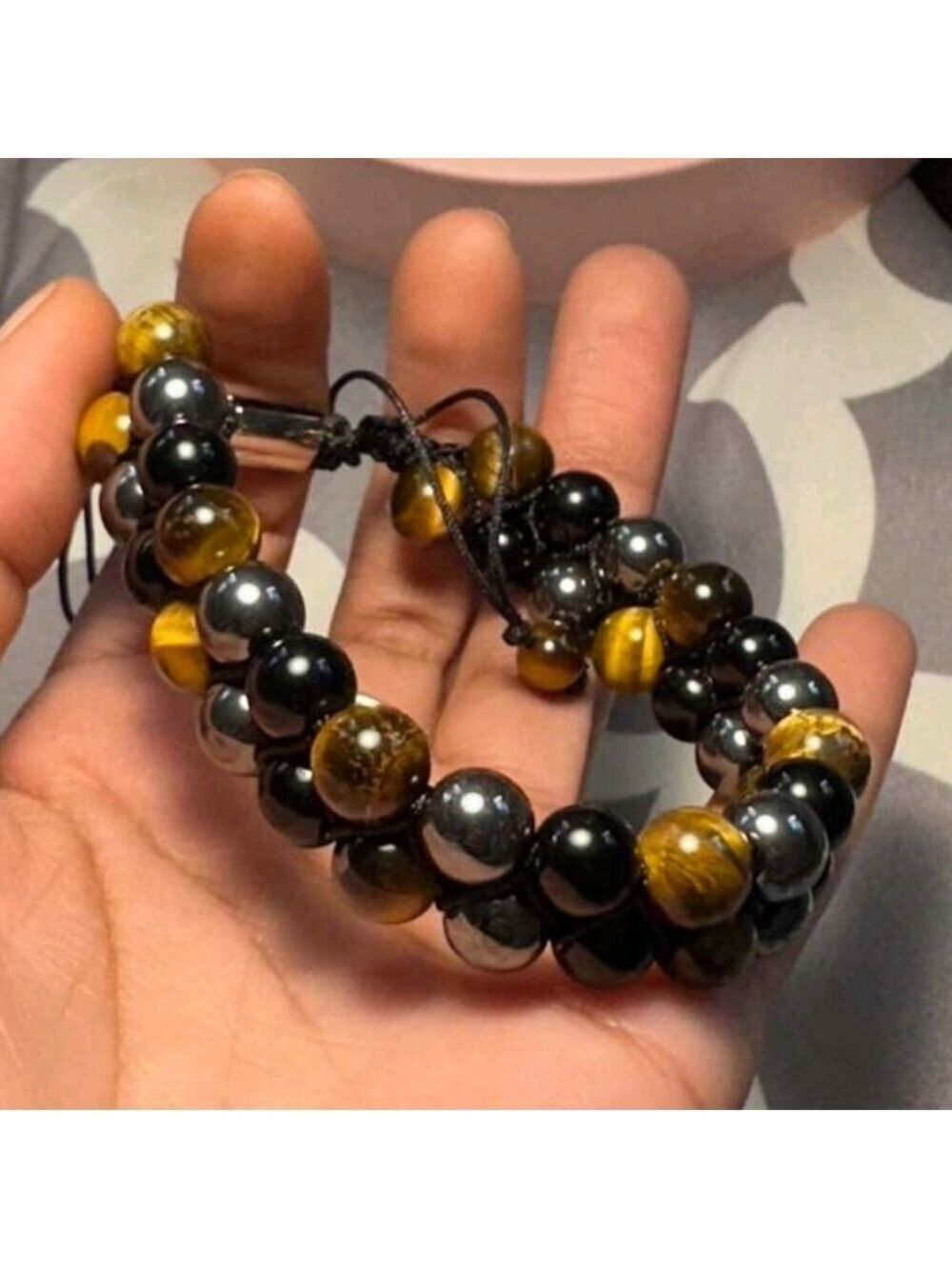 Black and Brown Beaded Bracelet - Picture 5 of 5